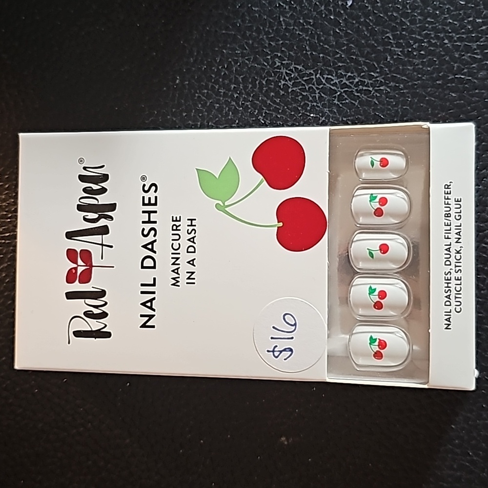 Red Aspen Nail Dashes Cherry on top